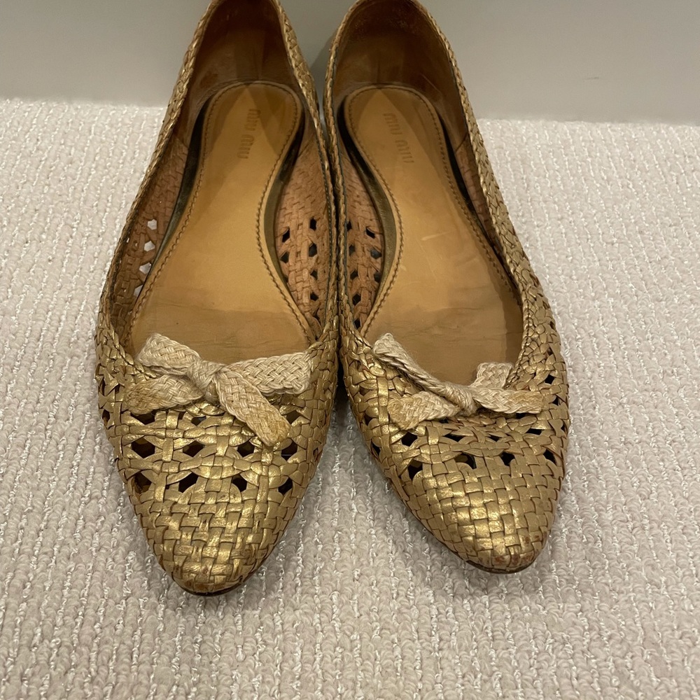 Miu Miu woven vintage flats